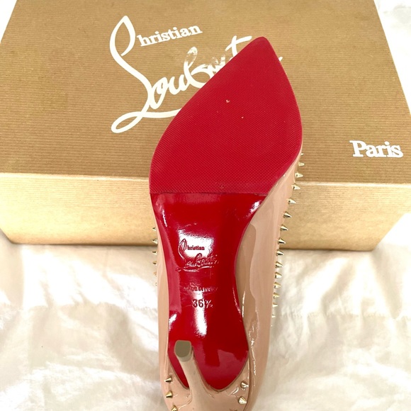 Louboutin Anjalina 100 patent, Nude/light gold, size: 36.5. - Picture 5 of 16